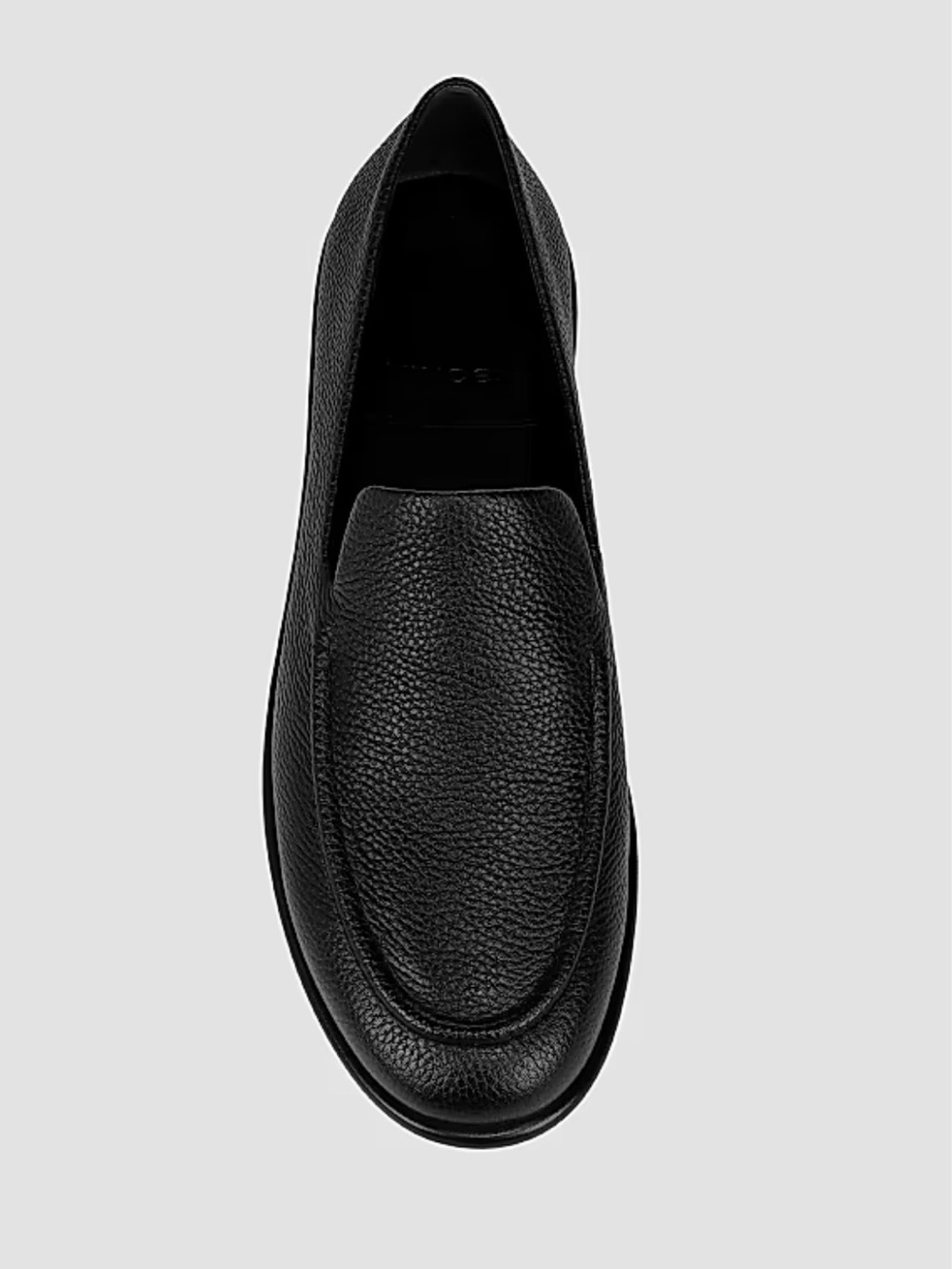 Vince Black Pebbled Leather Slip-On Loafers